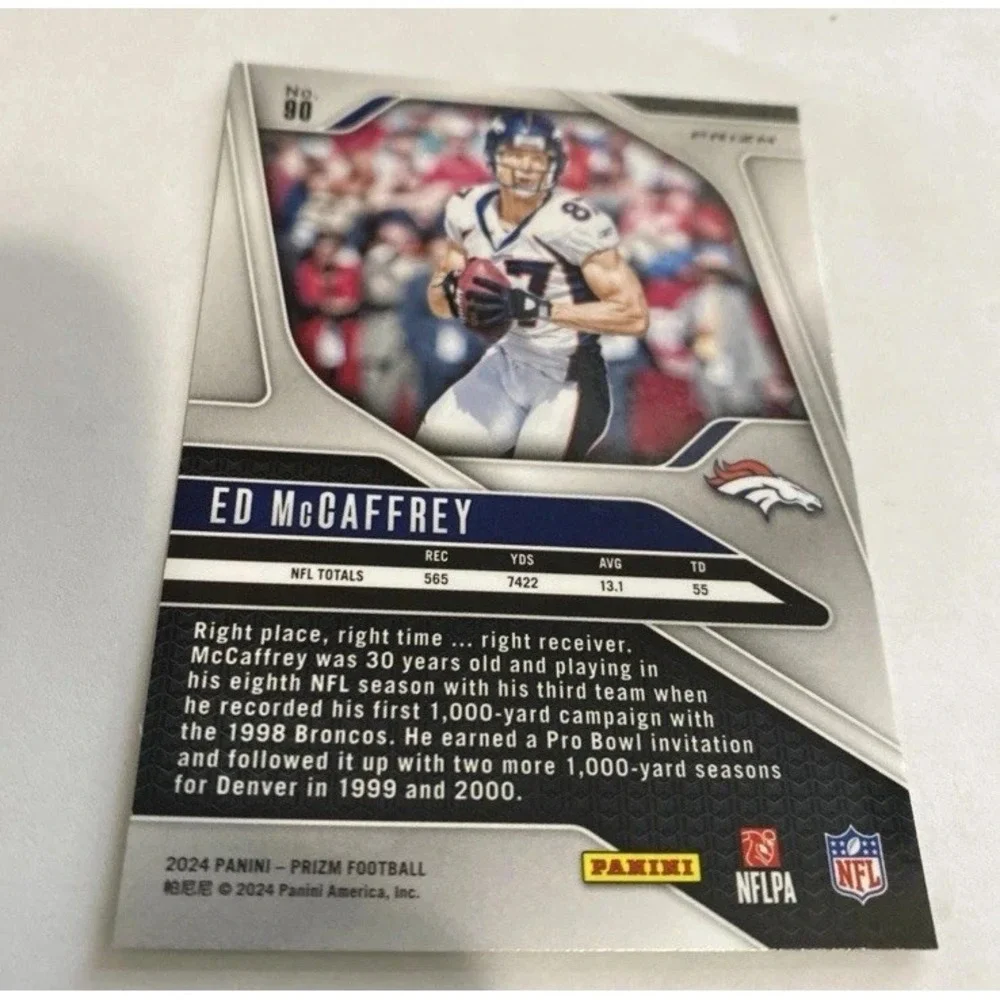 2024 Panini Prizm -  Neon‎ Green Pulsar Prizm #90 Ed McCaffrey  Denver Broncos